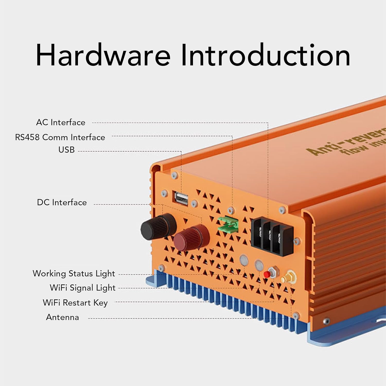 Fafeicy 1200W Solar Grid Tie Micro Inverter, with Anti Reverse Flow MPPT Tracking and APP Monitoring, for Home Photovoltaic System 22-50V DC Input 95% Peak Efficiency (120V)