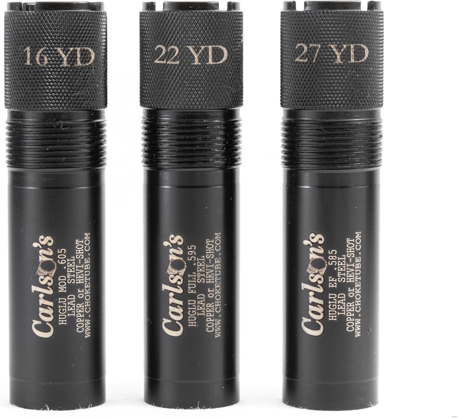 Carlson’s Trap Pak 20 Gauge Choke Tube 3-Pack for Huglu, Modified/IM/Full, Stainless Steel, Knurled, Fits Lead & Steel Shot, Made in USA