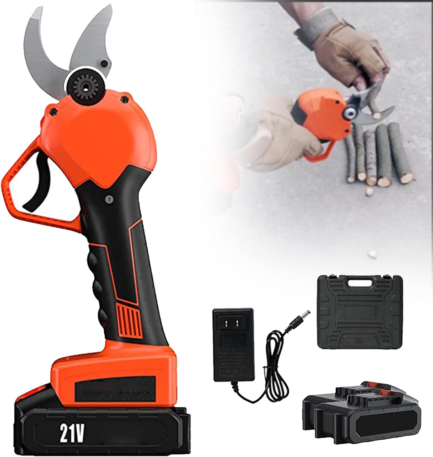 Electric Pruning Shears,Garden Cordless Rechargeable Power Scissors,Tree Branch Cutters Pruner,30mm Max Diameter,3-4 Working Hours,for Hedge,Tree,Bush,Orchard