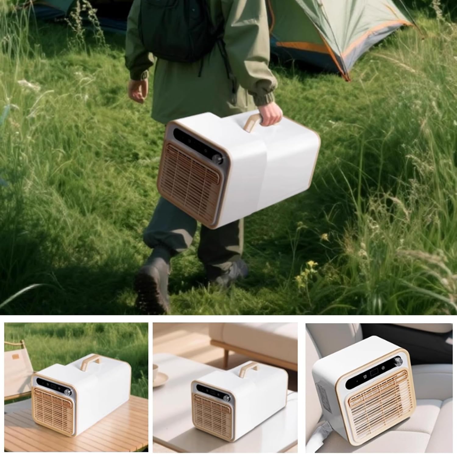 Small Portable Ac Unit Split Structure 12h Timer Desk Air Conditioner no Water with Touch and Remote Control for Rooms Offices Camping