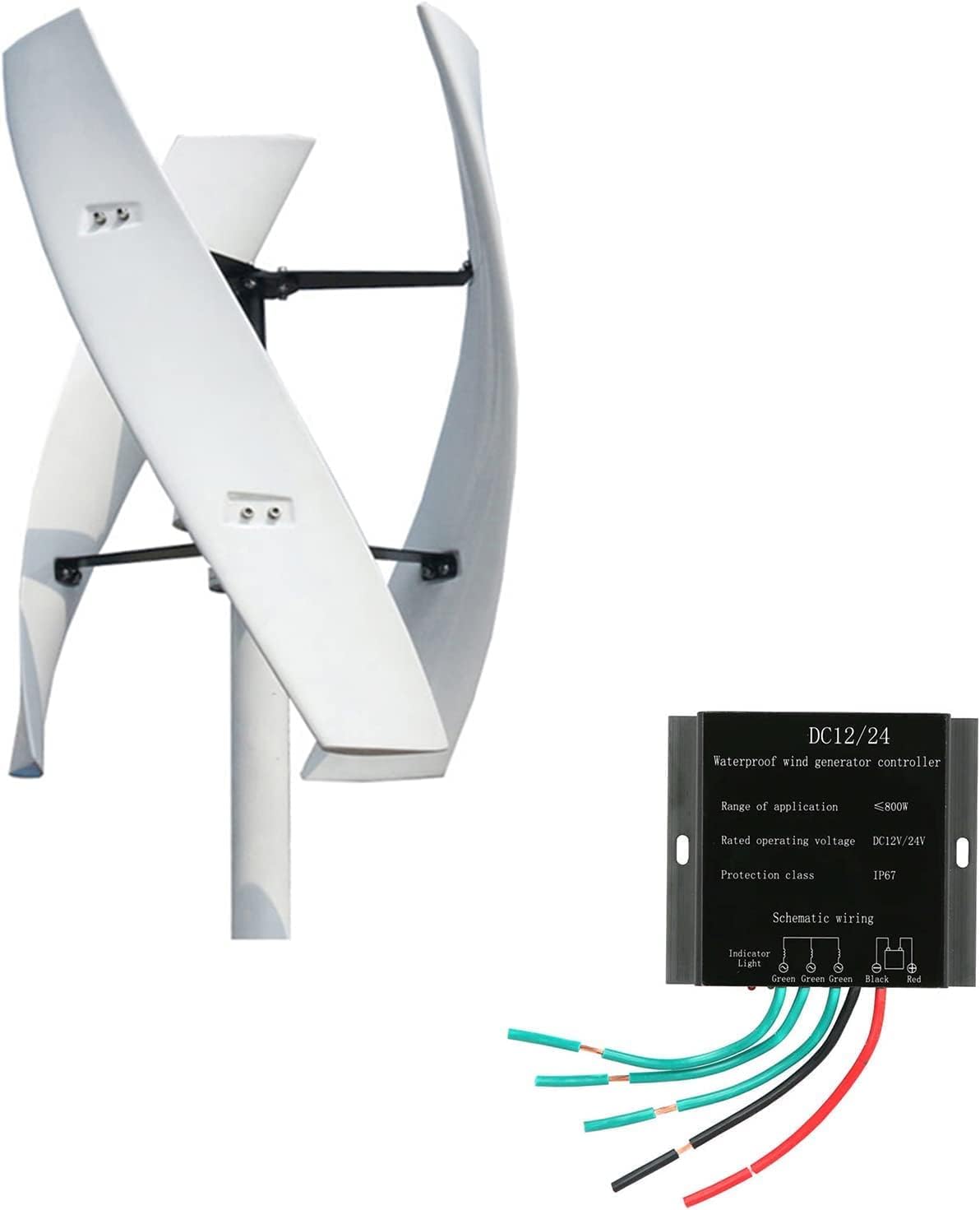 5000W Vertical Axis Coreless Generator Kit,3 Blades12v 24V 48V 220V Wind Turbine with Low RPM Permanent Magnet Alternative Generator