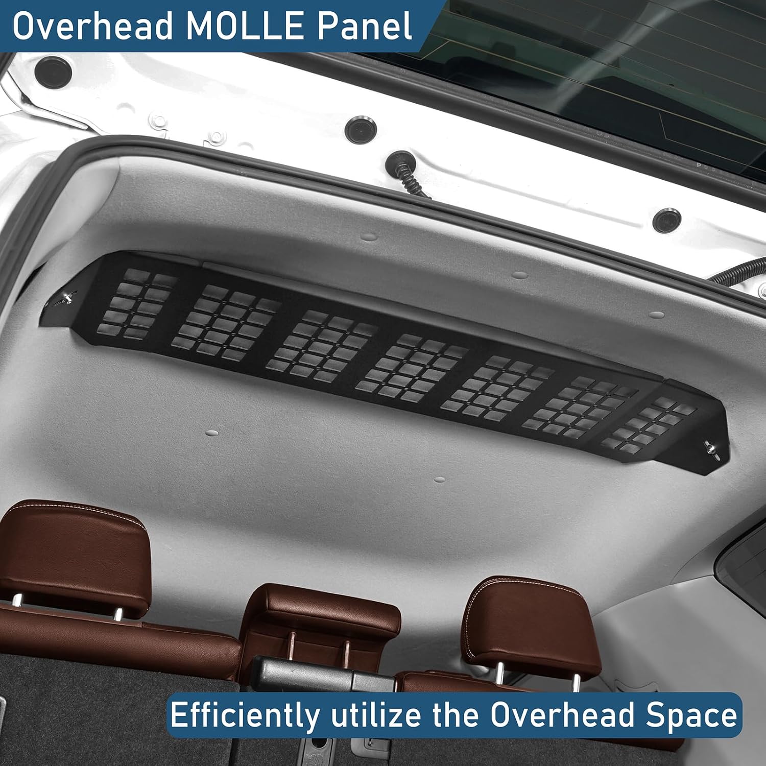 Hooke Road 4Runner Rear Overhead Storage MOLLE Panel Cargo Rack for 2010-2024 Toyota 4Runner 5th Gen, Trunk Cargo Shelf Interior Accessories Steel
