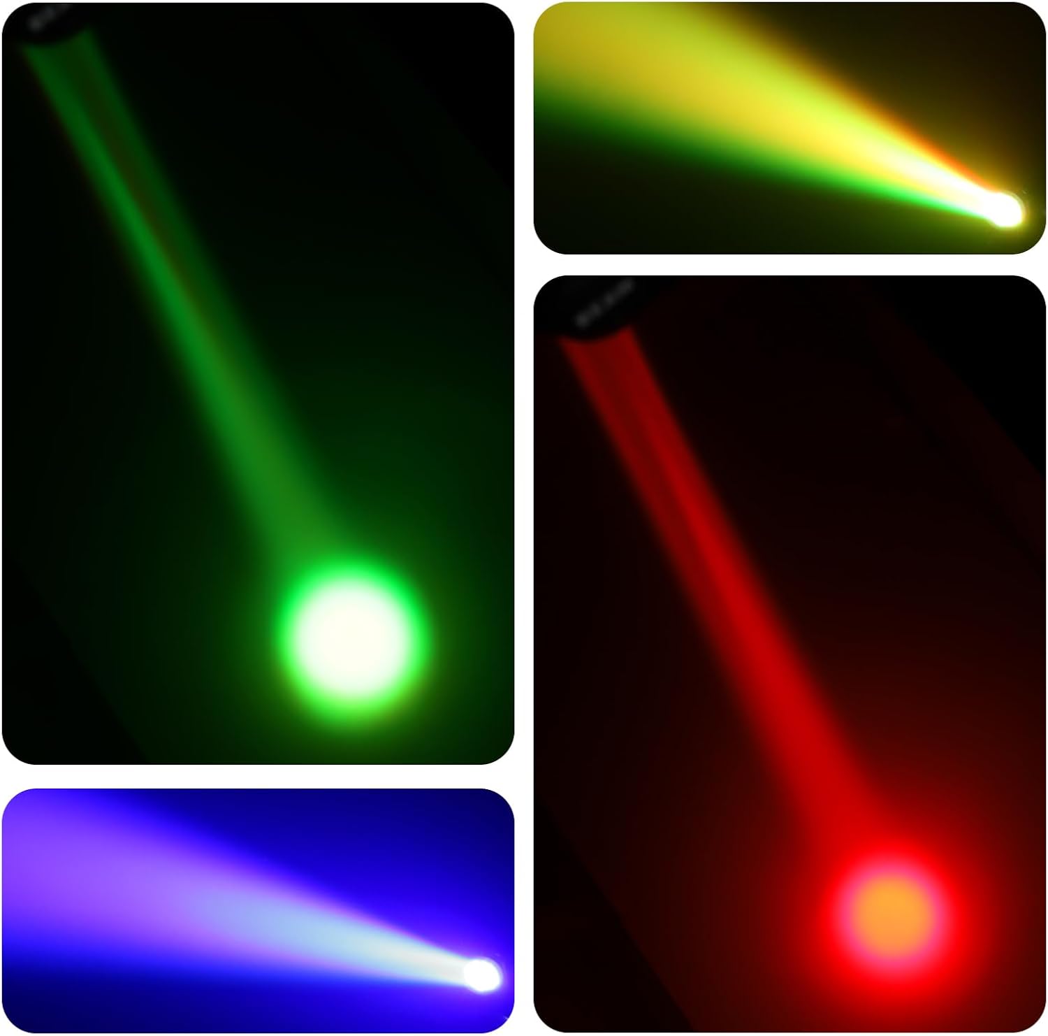 Moving Head DJ Lights 60W LED Stage Light, Beam with Halo Effect RGBW 4in1, Super Bright DMX512 Sound Control Spot Lighting for Show DJ Party Club Disco Wedding Events