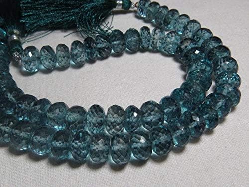 13 inch natural beads strand of 9-10mm faceted rondelle crystal quartz gemstone beads for DIY jewelry - necklace, bracelet, earring, ring.