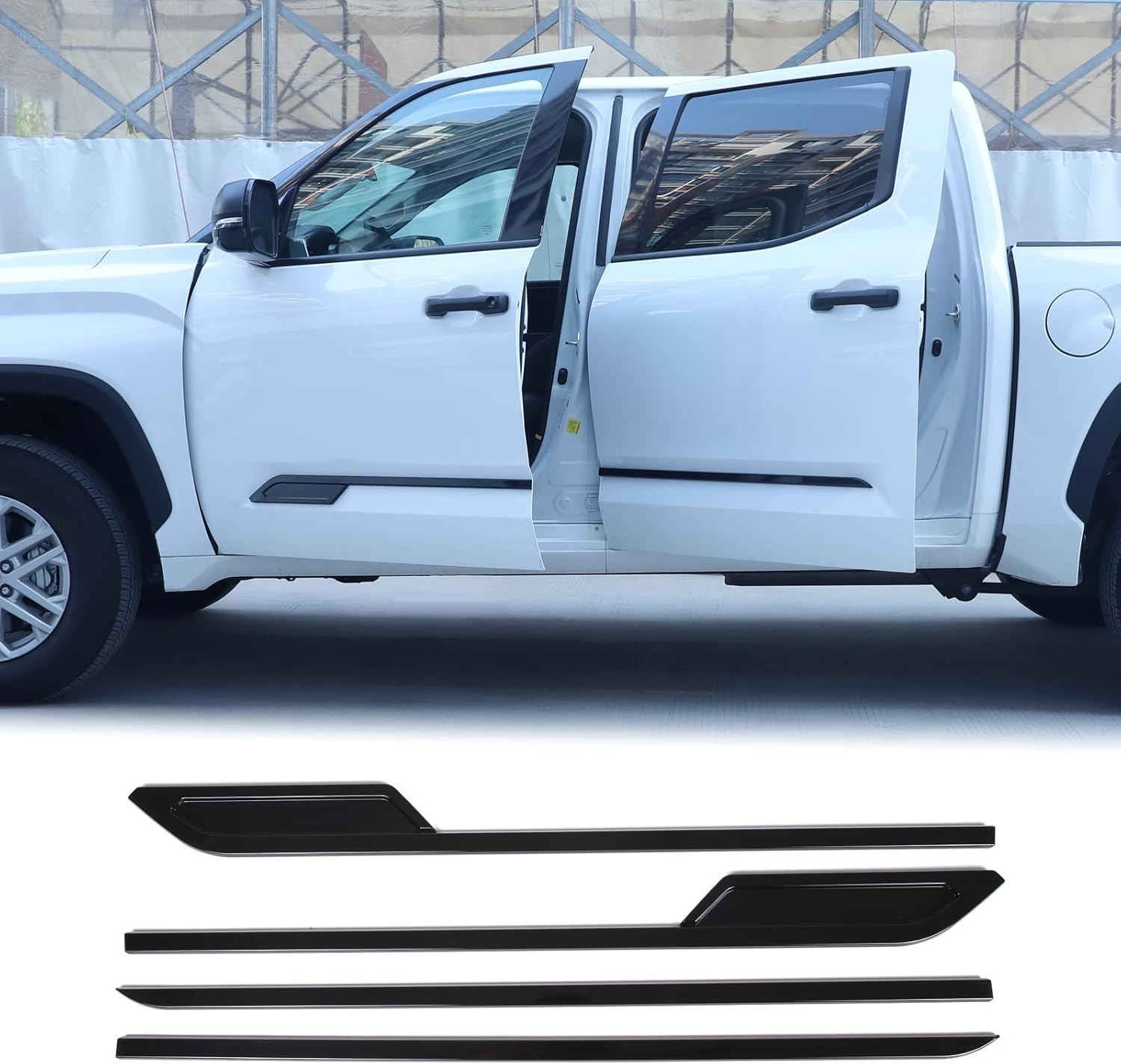 Aunginsy Door Side Molding Trim Strip Cover Compatible with Toyota Tundra 2022 2023 2024 2025, Exterior Body Side Door Molding Guard Panel Decorative Strip Sticker Protection ABS Exterior Accessories