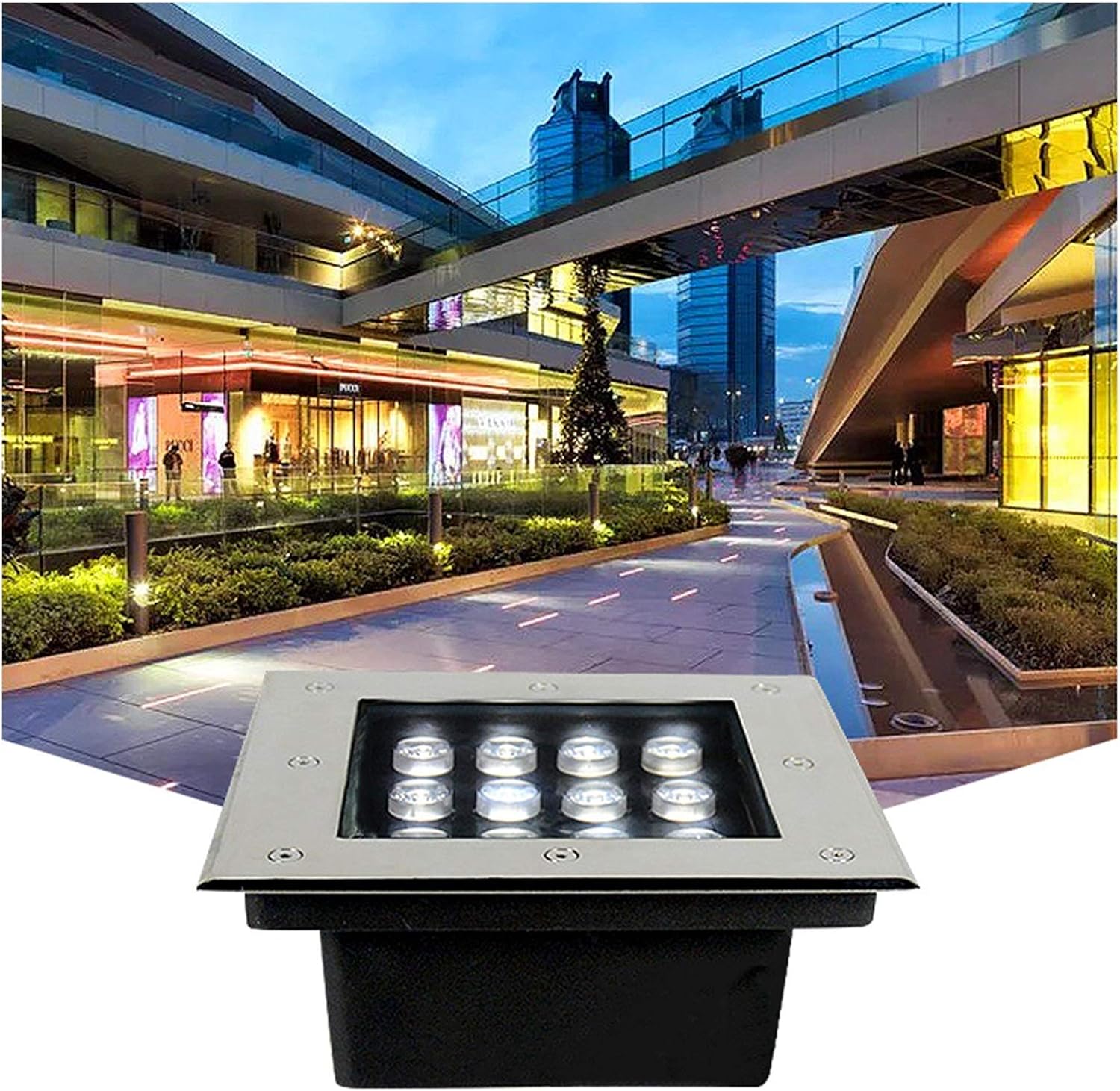 Outdoor s LED Underground Path Light Waterproof IP66 AC85V~110V In-ground Lamps Garden Decorative Spotlight for Paver, Path, Piazza, Step, Deck, 8 Colors