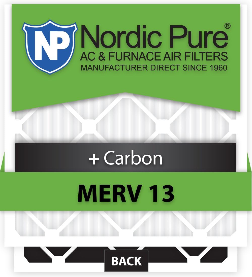 Nordic Pure 19x23x1ExactCustomM13+C-6 MERV 13 + Carbon AC Furnace Filters, 19 x 23 x 3/4 (19 x 23 x 0.75), 6 Piece