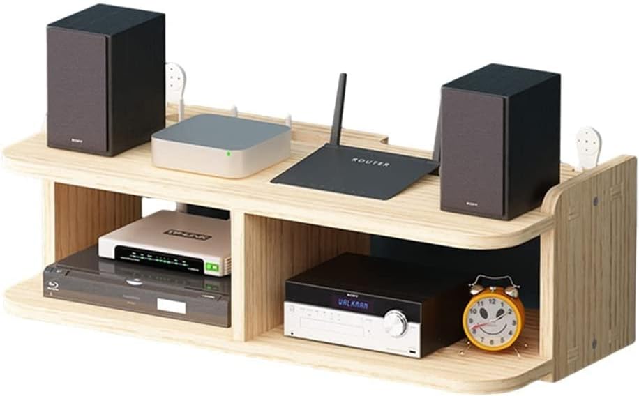 Wall Mounted Router Storage Box 2 Storage Wireless Router Storage Shelf/Home and Office WiFi Router Adjustable Cable Box,Wire Storage Box Floating Shelf