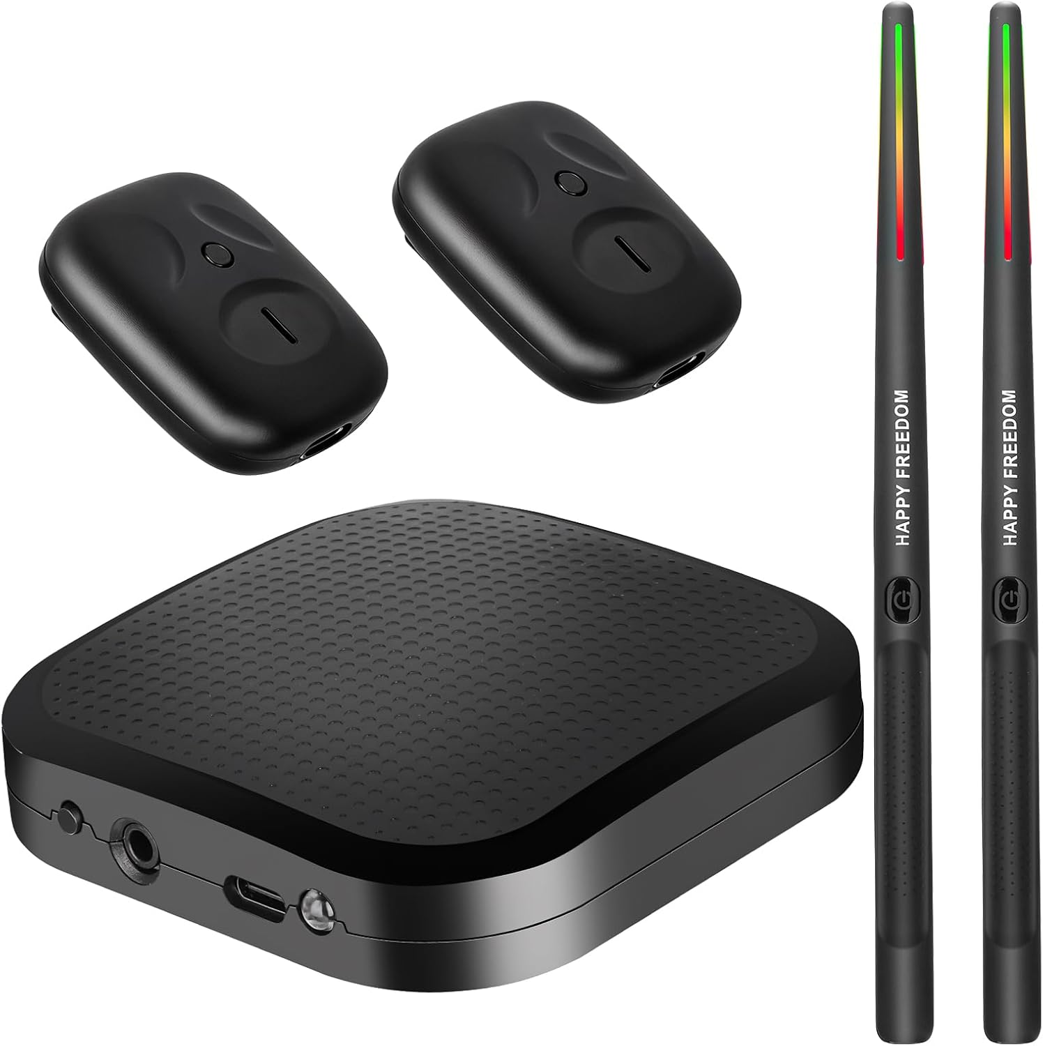 Air Drumsticks, Portable Practice Drum Kit Electric Drum Set with 8 Sounds, 3D Motion Sensing RGB for Home & Party Adults, Kids, Christmas Gifts