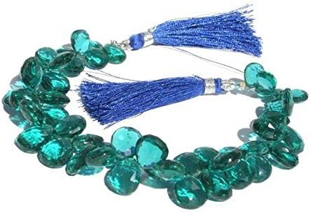 13 inch natural beads strand of 7x9-10x12mm faceted pear blue quartz gemstone briolletes beads for DIY jewelry - necklace, bracelet, earring, ring.