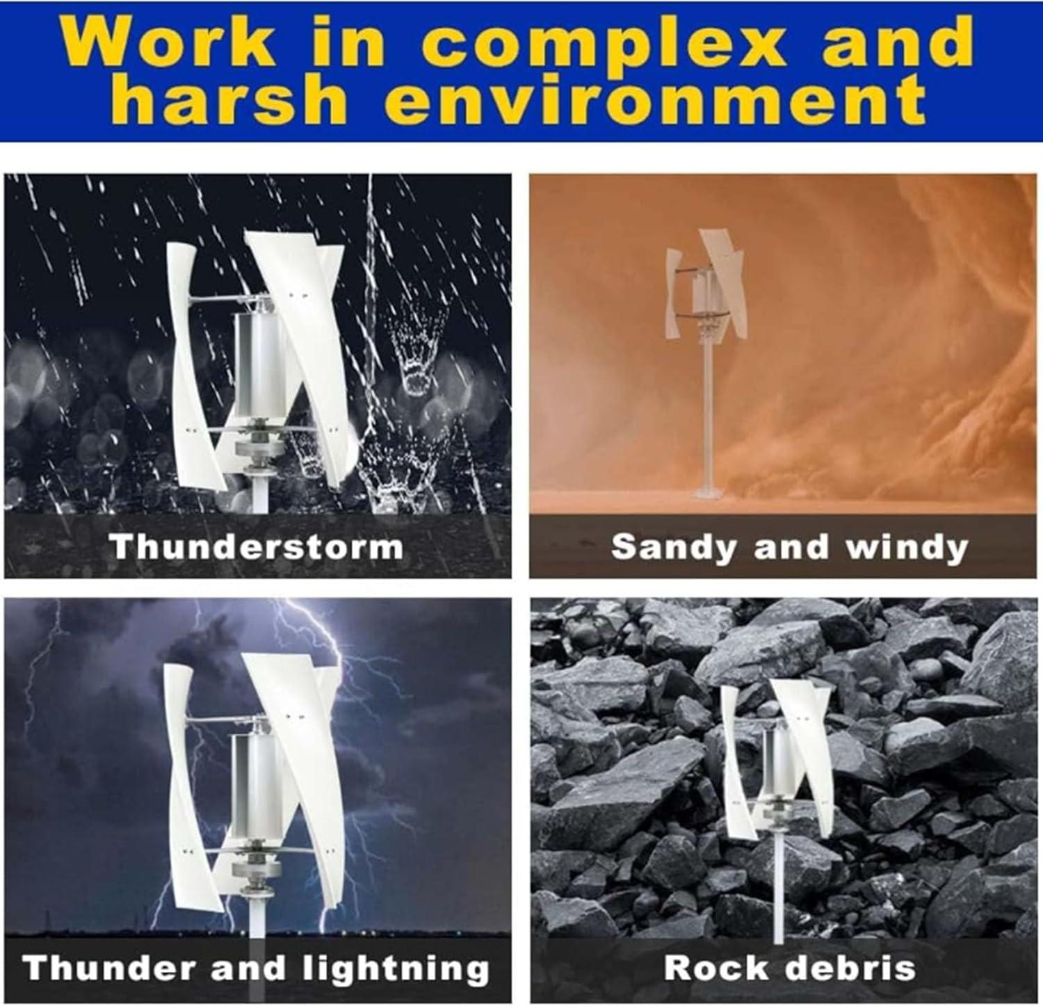 12v, Three Phase Household 3 Blades Magnetic Levitation Wind Generator, 8000W Vertical Wind Turbine Generator with MPPT Controller for Home Street Lighting (White, 12V-220V)