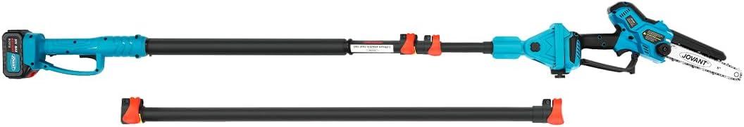 Cordless Pole Saw with 1 Max 20V*6Ah Battery, 8inch Chainsaw and Pole Tree Trimmer. Electric Pole Saw and Branch Cutter Battery Powered,15-Feet Reach for Tree Trimming and Pruning Saw with Bag