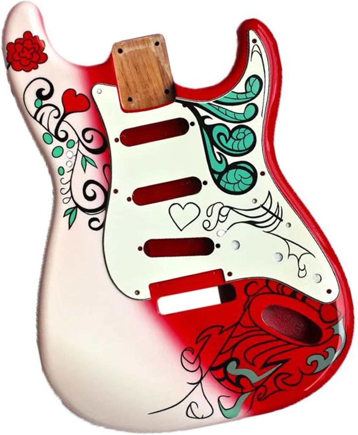Guitar Body Guitar Replacement Parts Guitar Body Alder Wood Red Polyester Finish With SSS Pickup Hole