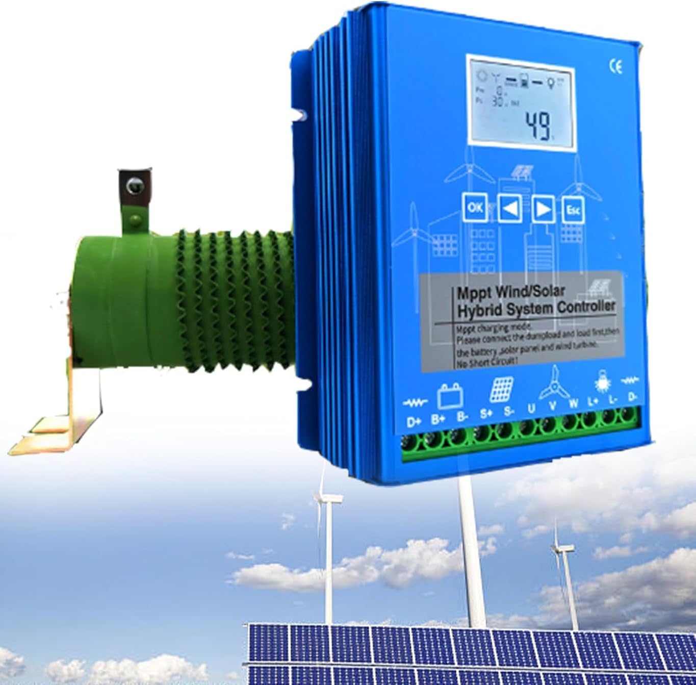 5000W Wind Solar Hybrid System Controller, Wind Solar Hybrid Mppt Charge Controller with Dump Load, Wind Turbine Generator