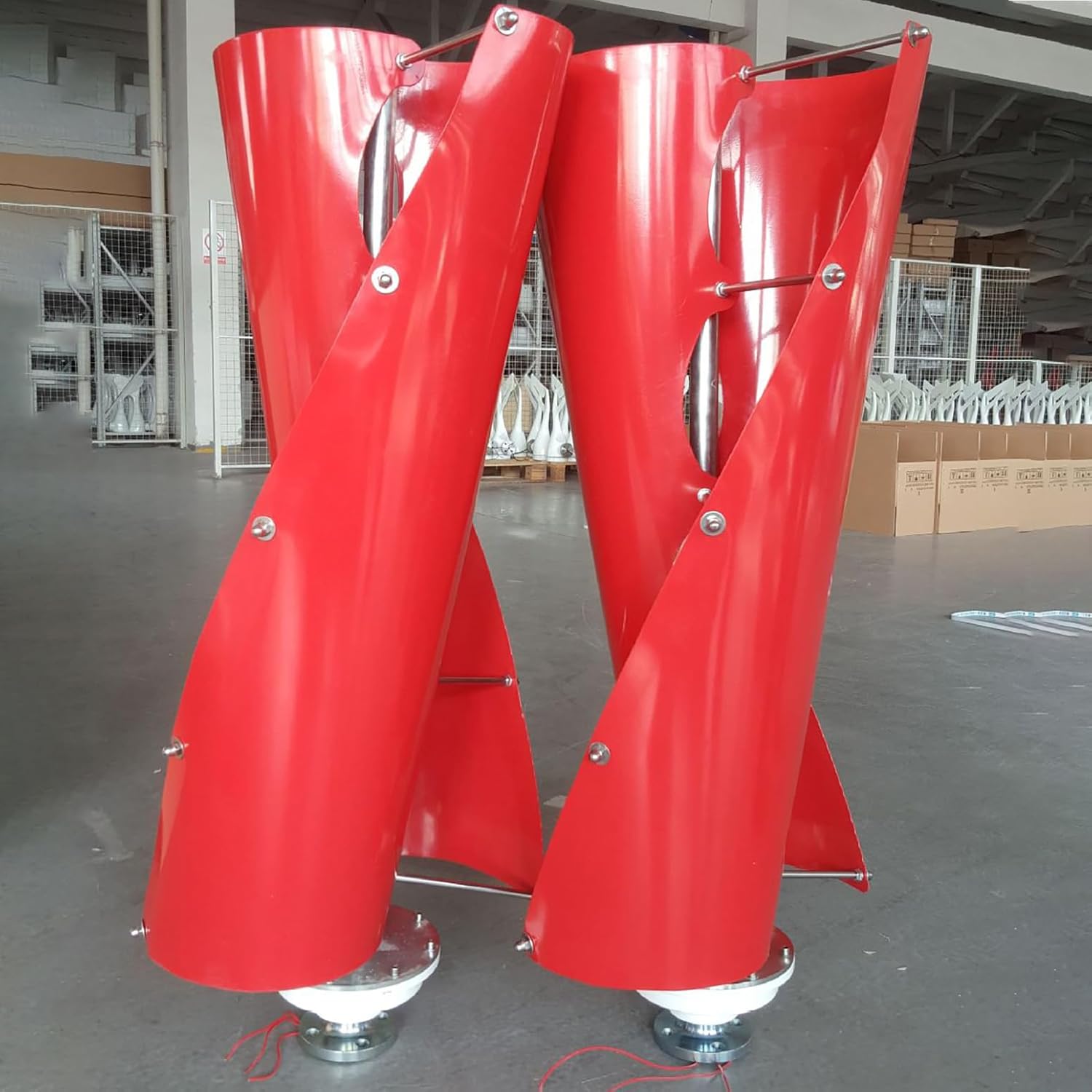 400W / 800W / 1000W / 1200W Vertical Spiral Wind Power Turbine Generator 12V / 24V / 48V Magnetic Levitation Axis Wind Turbine Kit with Controller and 2 Red Blades, for Outdoor Boat,400w,12V