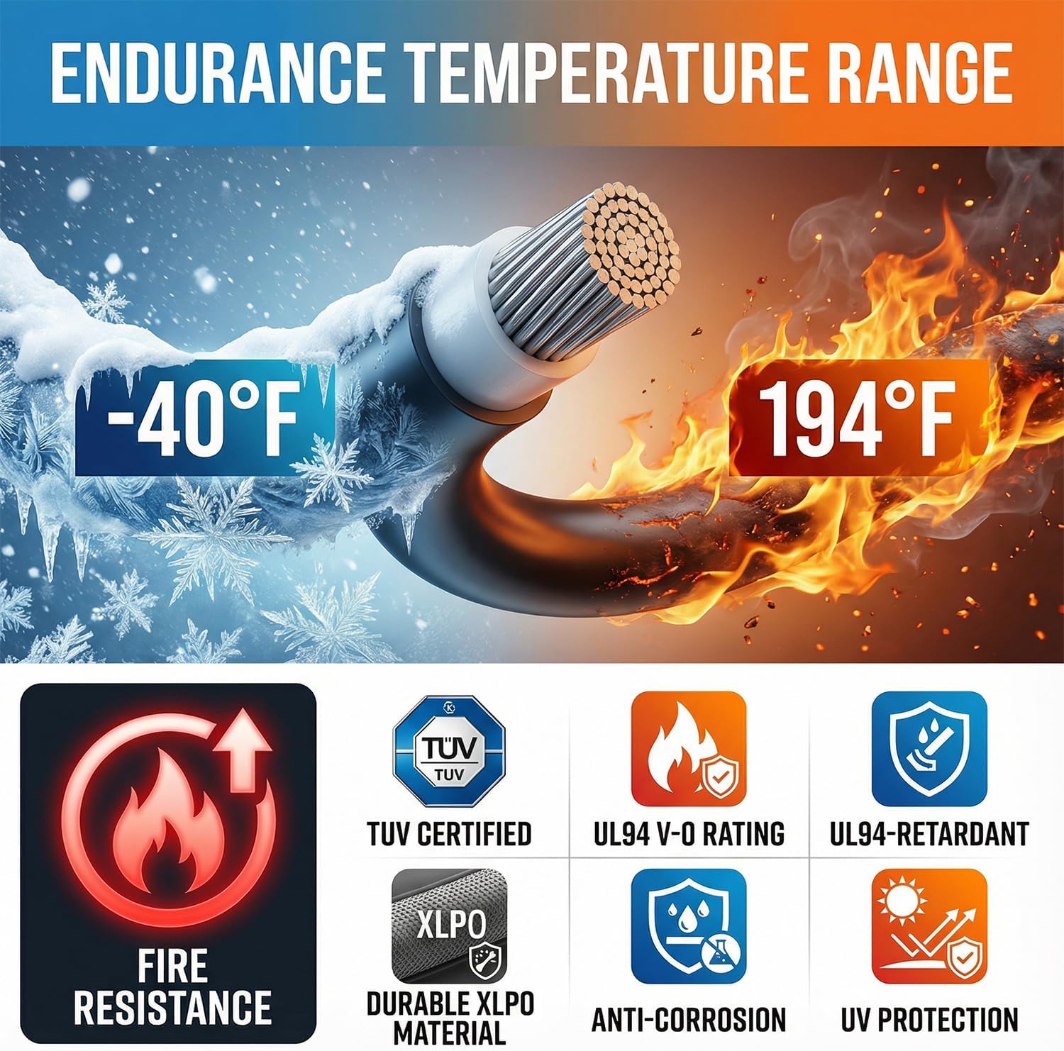 Solar Panel Extension Cable 10 AWG 50Ft 6mm² Wire Gauge Certified PV Cable,100% Tinned Copper with Male and Female Waterproof mc4 Connectors,for RV, Home Boat Photovoltaic Systems