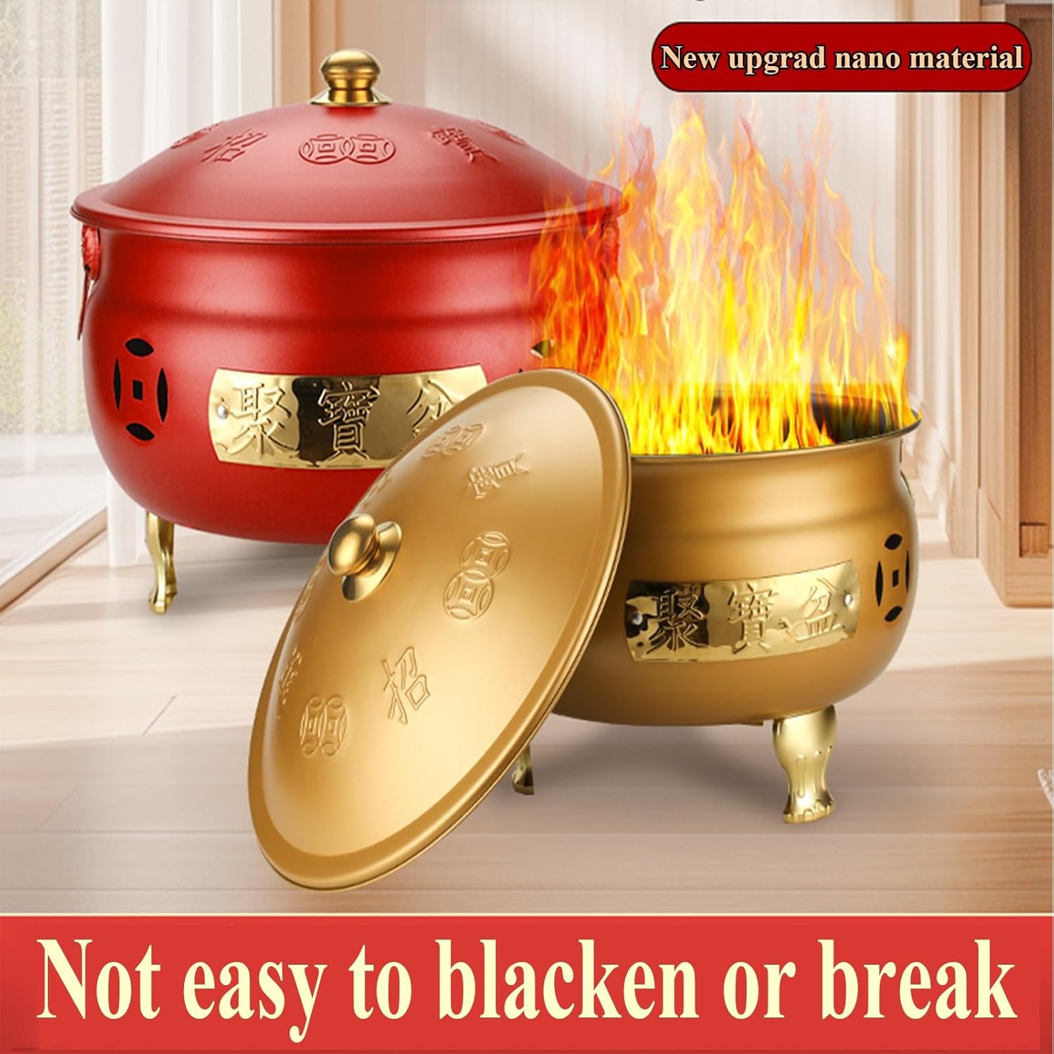 Incinerator, Burn Barrel, Yard Waste Incinerator Metal Incinerator Cage with Burning Tongs Fire Pit Fire Barrel for Burning Trash Outdoor for Leaves Paper Wood, Garden Incinerator(Red B,Large)