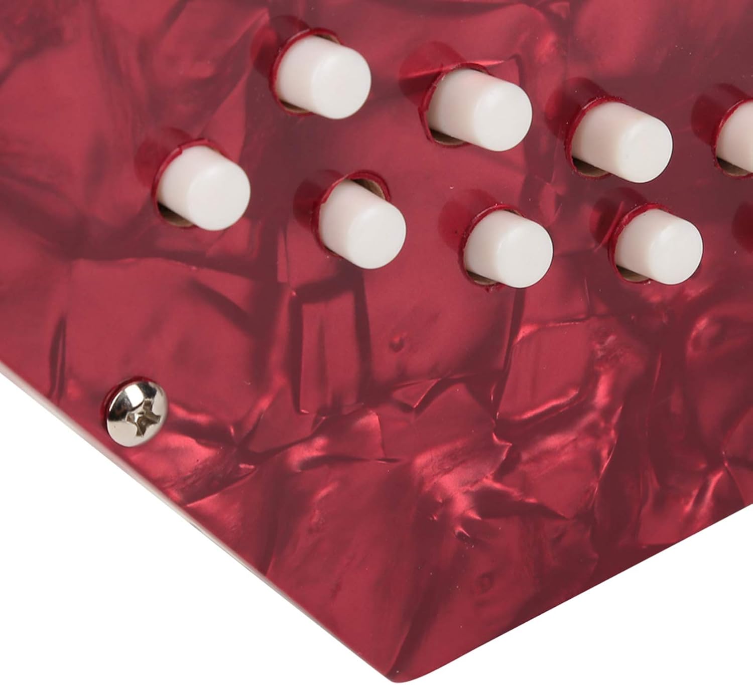 Drfeify 20-Button Accordion Concertina, Lightweight and Durable Instrument for Musicians, Suitable for Children and Adults, Made of ABS Material (Red)