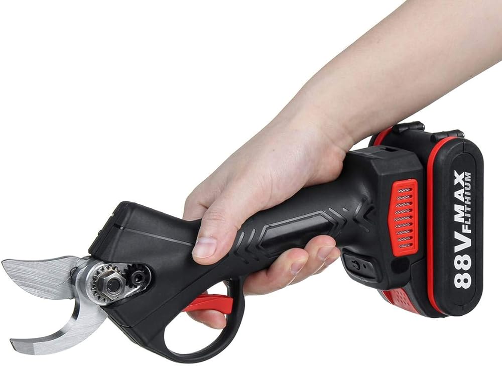 88V 9000Mah Cordless Pruner Lithium-Ion Pruning Shear Fruit Tree Bonsai Pruning Electric Tree Branches Cutter Landscaping W/Box