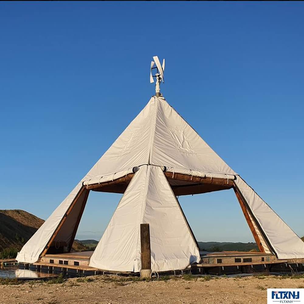 2000W Vertical Axis Wind Turbine Generator,12V-220V 3 Blades Complete Set 48V Windmill with Charge Controller(White)