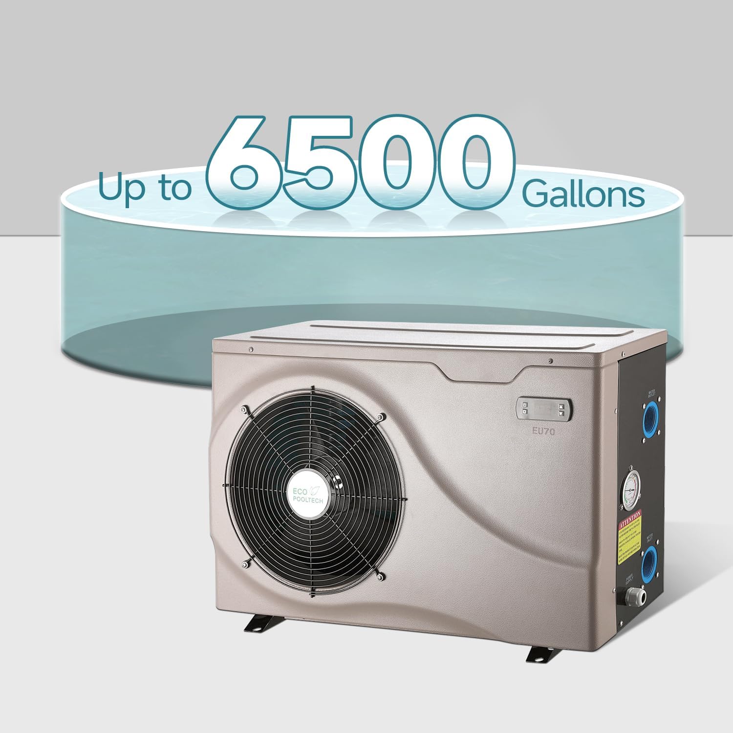 20000BTU Electric Swimming Pool Heat Pump, Plug-in Pool Heater for Above Ground and Inground Pools, Smart Control No Timer Need, Heating and Cooling Pool Warmer, 120V