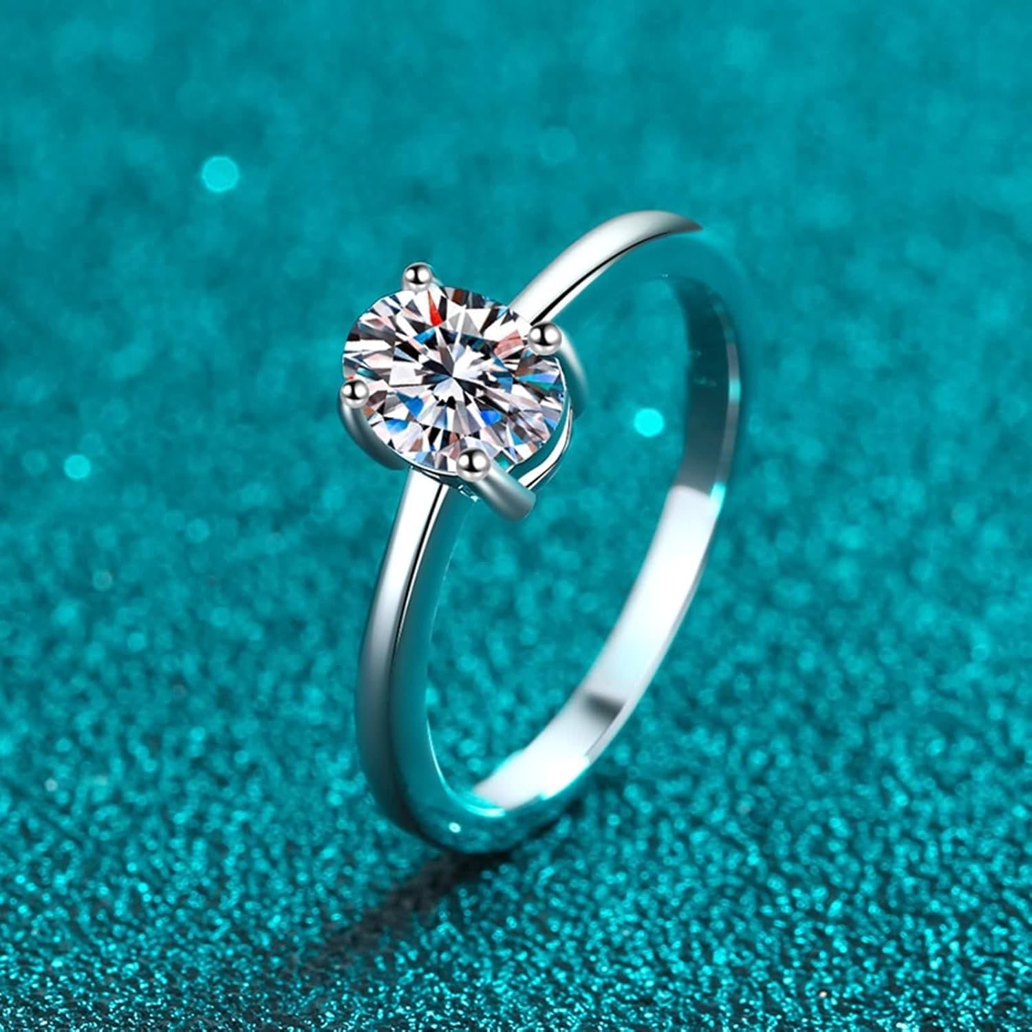 Lab Grown Diamond Wedding Band Women, Vintage Ring 14K/18K White Gold Oval Silver Fashion Jewelry for Wife Size 4-10