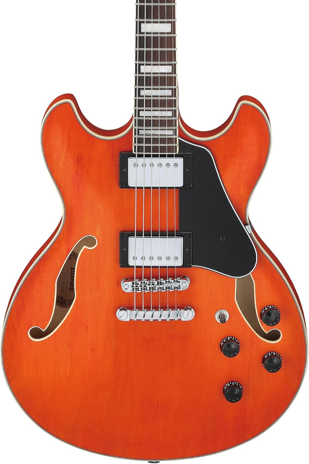 Ibanez AS73 Artcore 6-String Right-Handed Electric Guitar with Linden Body, Nyatoh Neck, and Rosewood Fretboard (Transparent Tangerine Flat)
