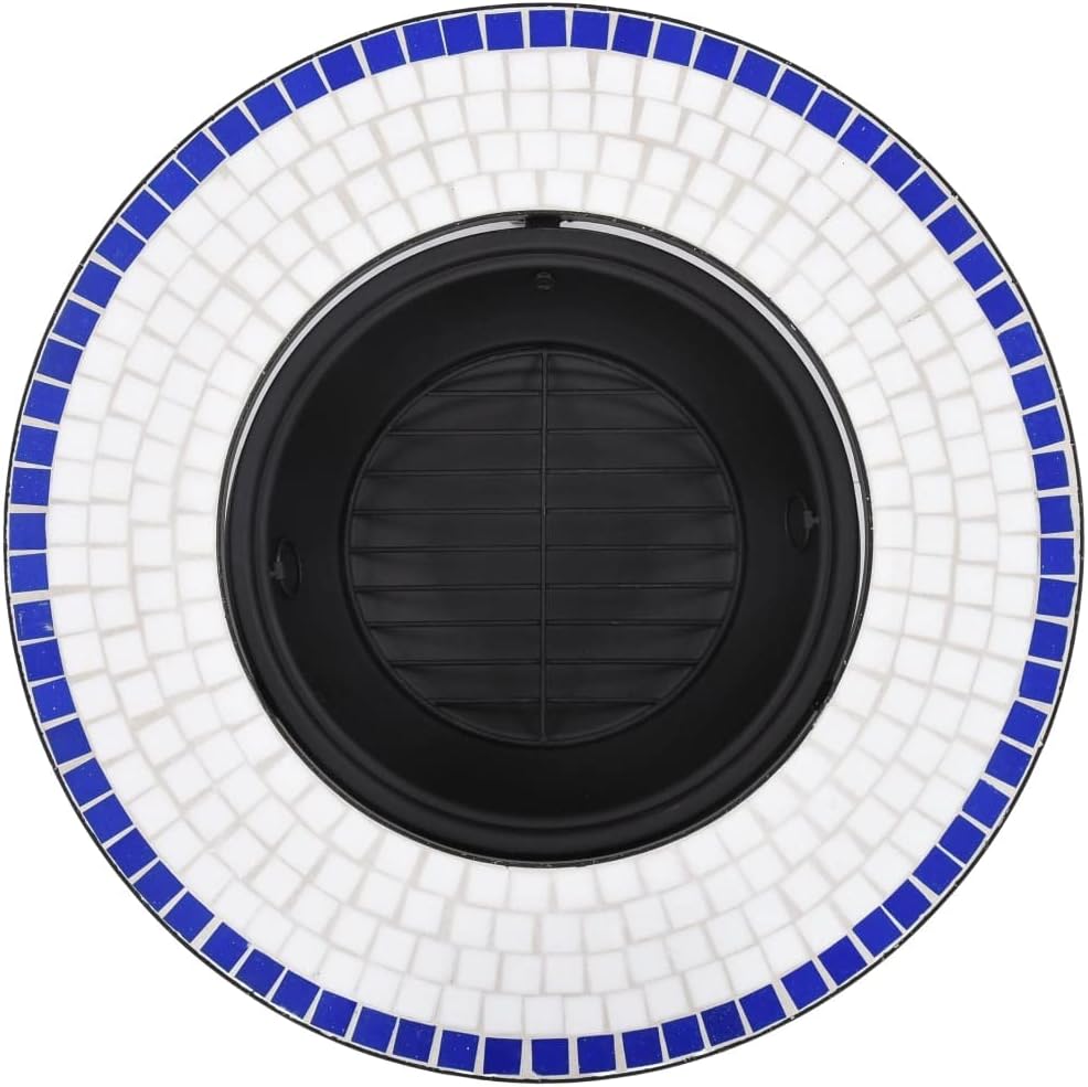 CHARMMA Mosaic Fire Pit Blue and White 26.8