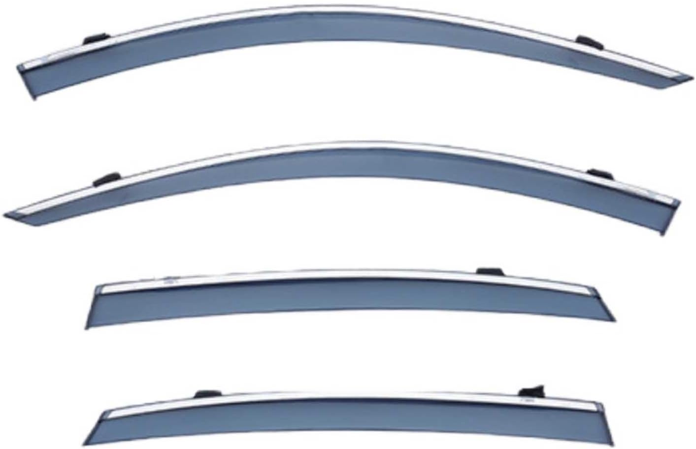 Window Deflectors for Volvo S90L MK1 2017+ LWB, Sun Rain Guard Window Visors Vent Shades with Bright Stripes Car Accessories