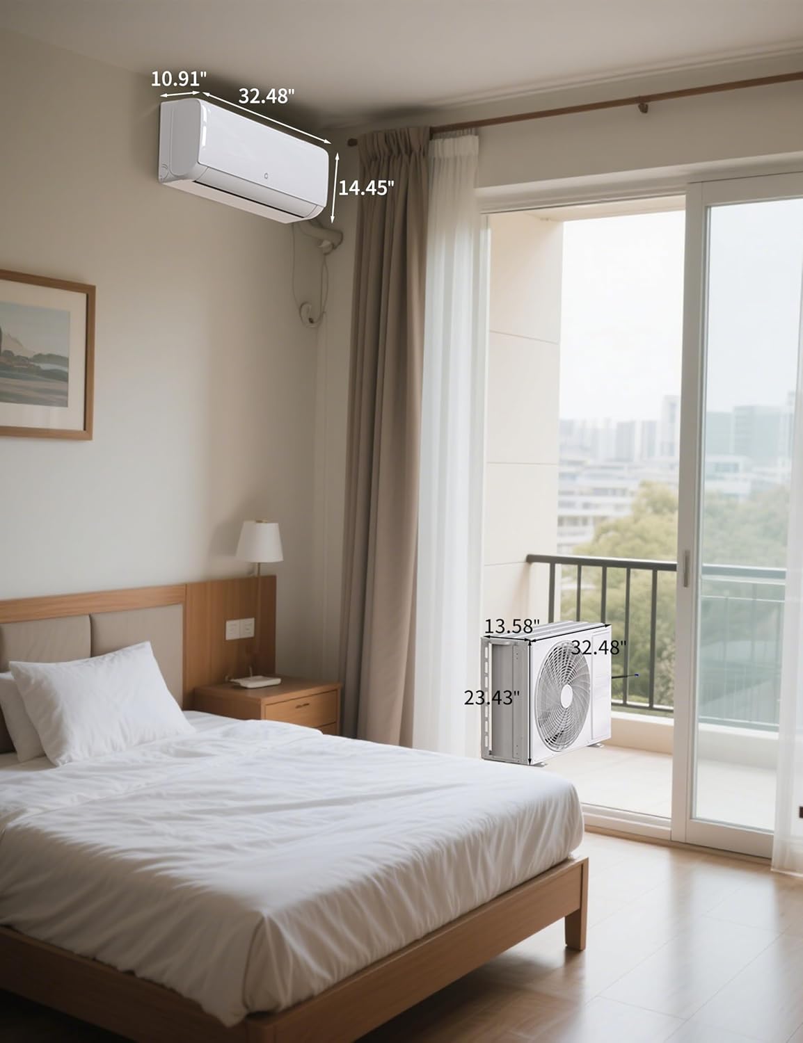 18000 BTU Mini Split Air Conditioner, 230V 21 SEER2, Ductless Mini Split AC/Heating System Cooler up to 1250 Sq. Ft, Pre-Charged Inverter Heat Pump with Complete Installation Kit