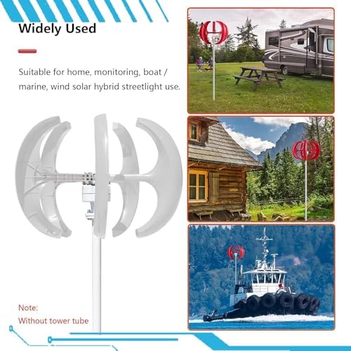 16000W Wind Turbine Generator Kit - 12V/24V/48V Vertical & Horizontal 5 Blade Power System for Home, Boat, Marine, Street Lighting & Monitoring - Efficient Renewable Energy (White, 24V)