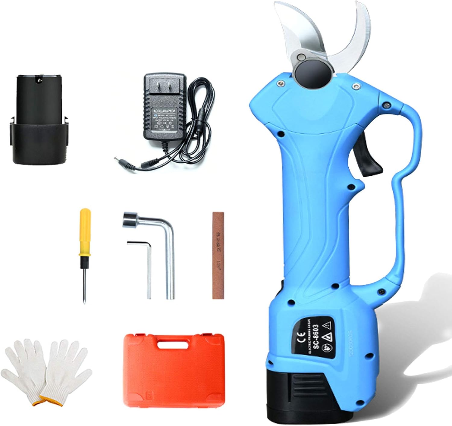 Professional Electric Pruning Shears, Rechargeable 2000mAh Lithium Battery Powered Wood Cutting Machine, 25mm Cutting Diameter, 4-6 Working Hours