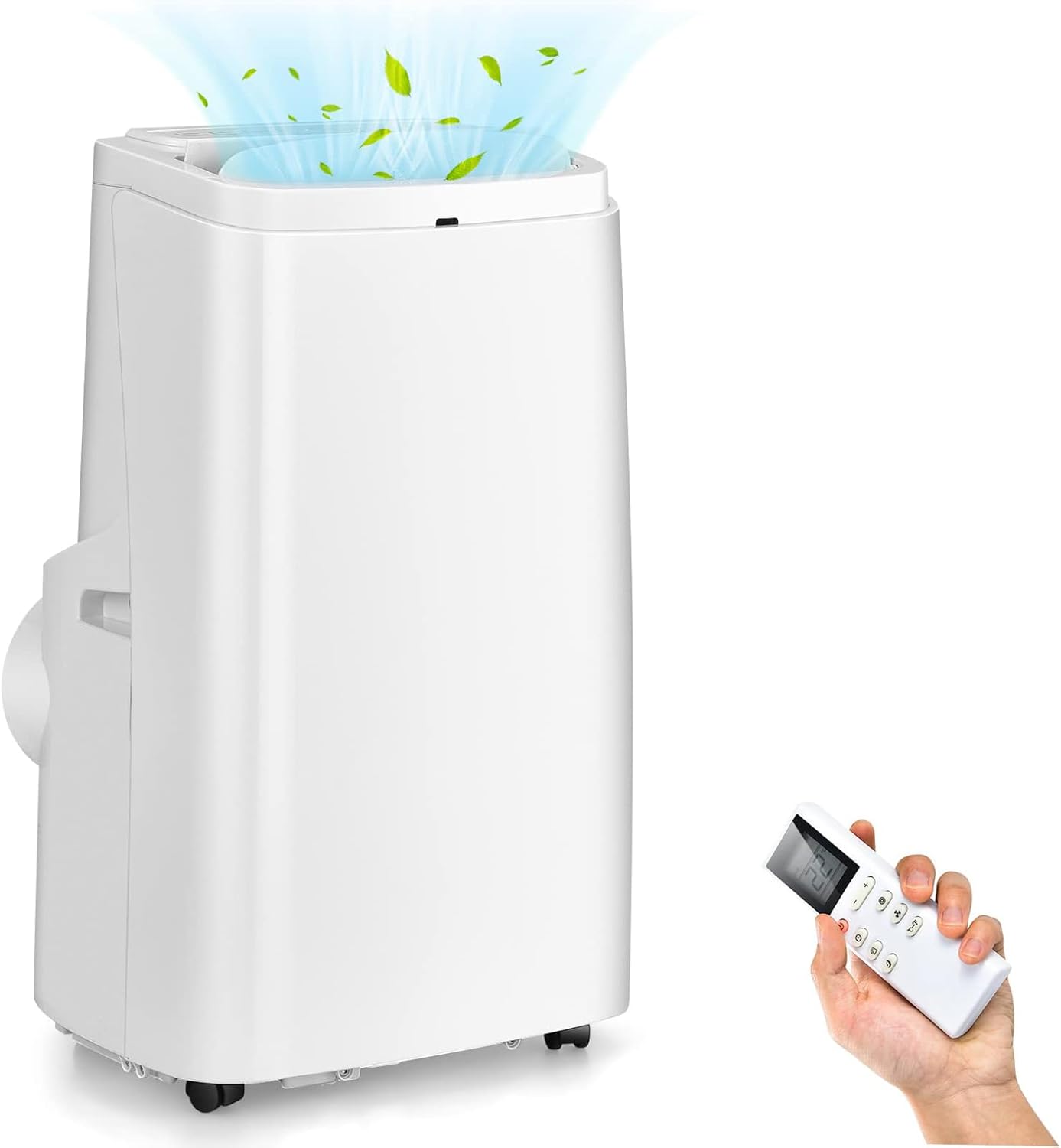 DORTALA 12000 BTU Portable Air Conditioner, 3-in-1 AC Cooling Unit with Dehumidifier & Fan Modes, Remote Control, Cools 450 Sq. Ft, Compact Freestanding Air Conditioner, White (12000BTU)