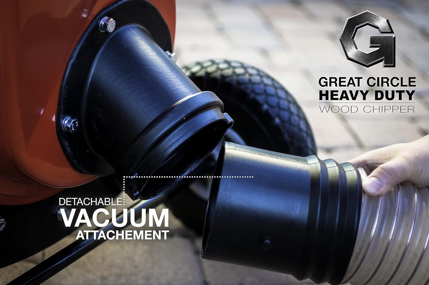 G Wood Chipper Shredder Mulcher Leaf Vacuum Kit 4 Inch x 10 Foot Heavy Duty Accessory for GreatCircle (B075SG6372), Landworks (B07JZH2FHW), SuperHandy (B07N137XQN) (Chipper NOT Included)