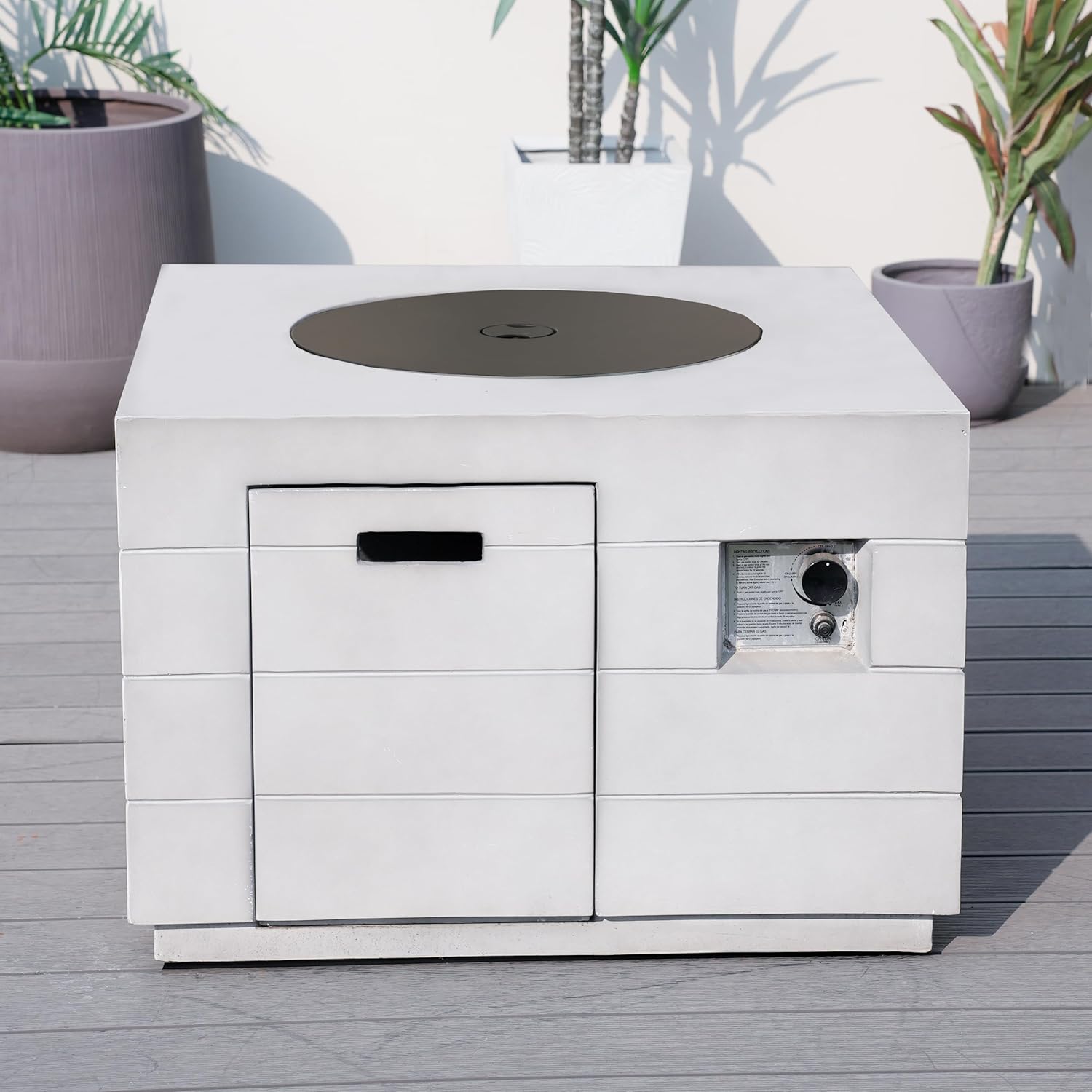 2 in 1 Outdoor Fire Table 50,000 BTU Gas Fire Pit & Coffee Table 34.5