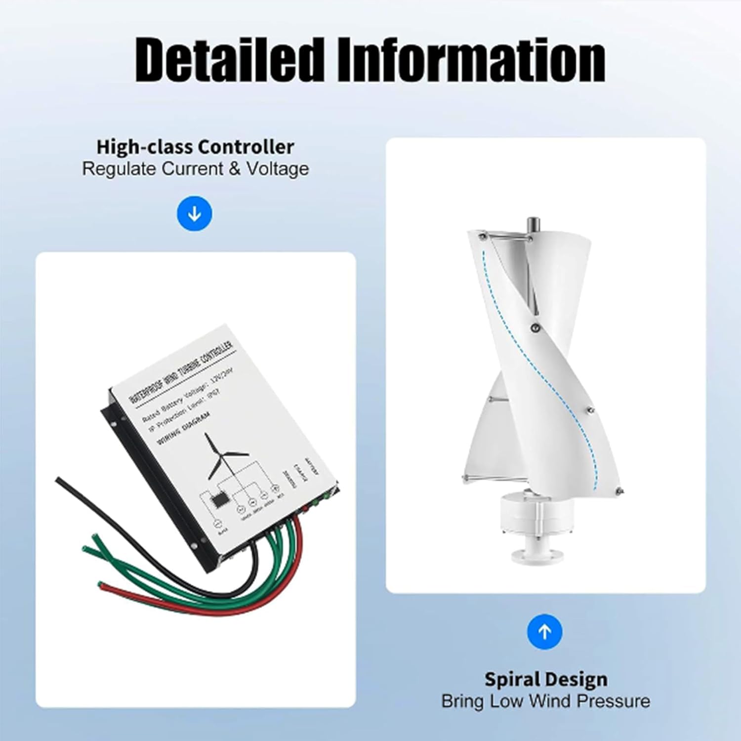 12v, Portable Wind Turbine Generator 12000W with Controller 12V 24V 48V Spiral Windmill Wind Power Generator for Home, Boats, Street Lighting,220V