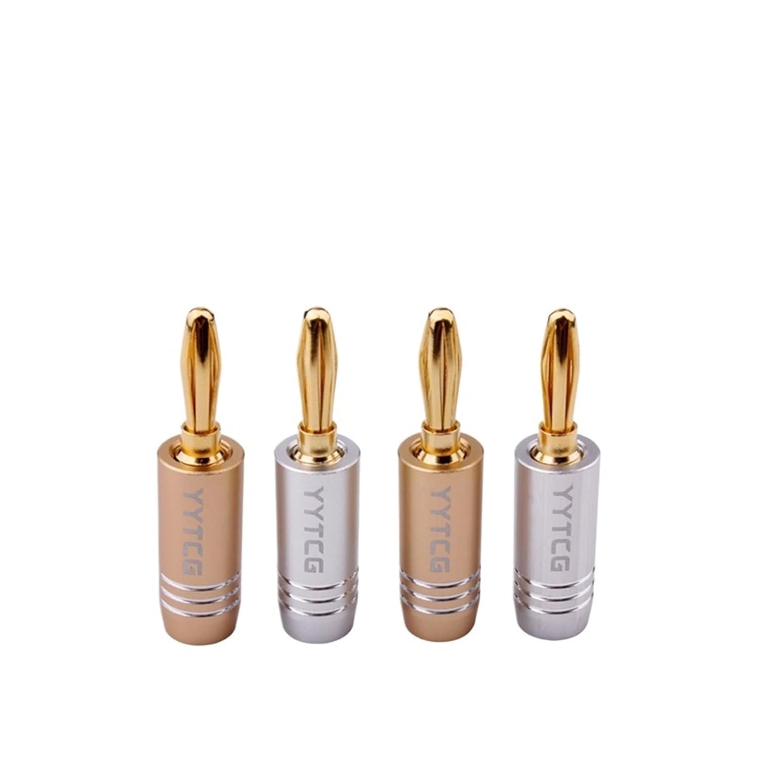 4Pcs/lot Banana Plugs Jack 24K Gold-Plated Connectors Amplifier