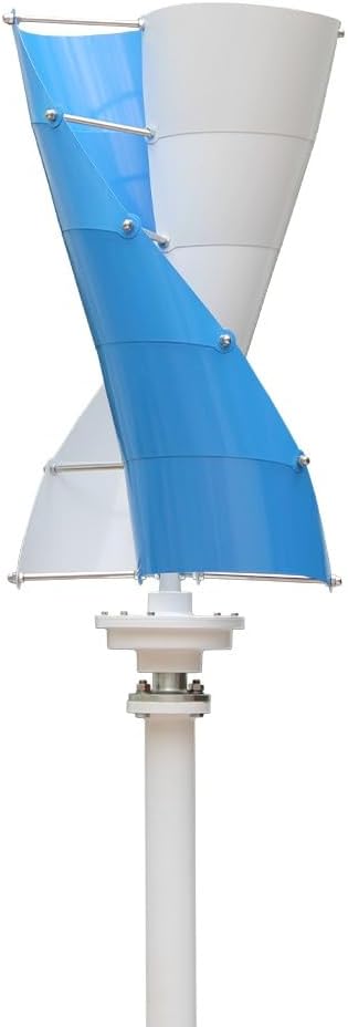 Wind Turbine, Wind Mill Energy Vertical Wind Turbine 3000W 24V 48V Maglev System Small for Hybrid Solar Wind System(Blue White_24V)