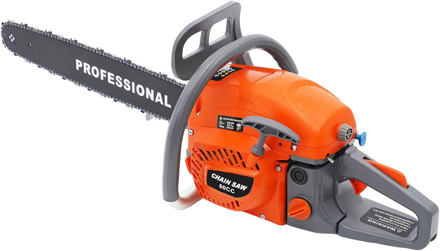 60CC Gas Powered Chainsaw, 22 Inch 2-Cycle Petrol Handheld Cordless Chain Saw with 22