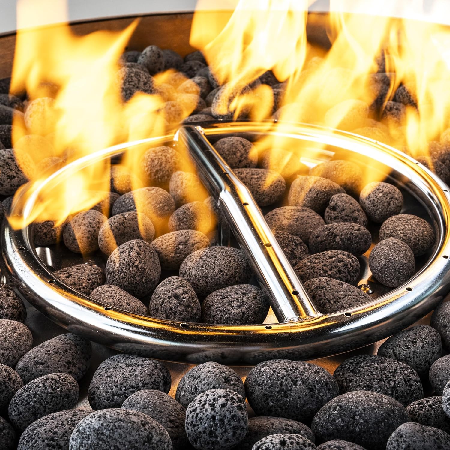 Ledge Lounger Halo Firepit - Smokeless Outdoor Fire Pit Table - 70,000 BTUs Propane Connector and Lava Rocks Included - All Season Heavy Duty (Twilight)