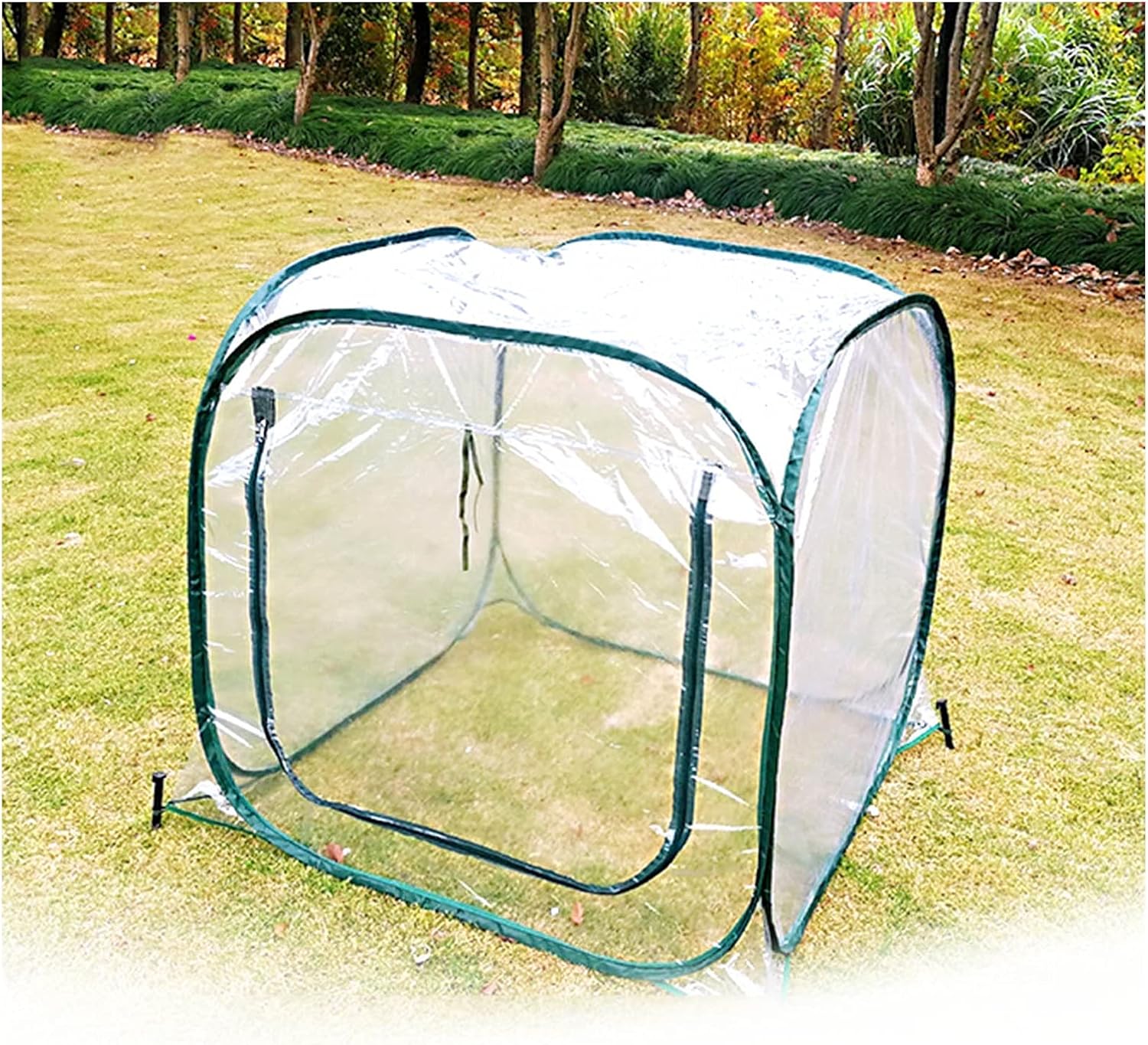 Mini Gardening Greenhouse,Tomato Garden Greenhouse Frame with Heavy Duty Reinforced PVC Weather Cover with Roll-up Door Growhouse Vegetables Grow Tent and Cultivation