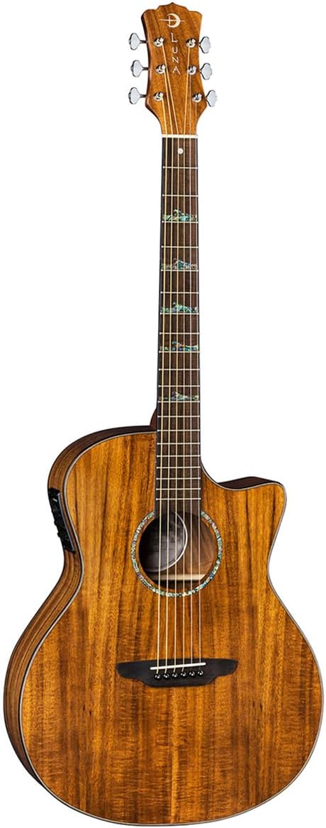 Luna High Tide Grand Concert Cutaway Acoustic/Electric Guitar, KOA