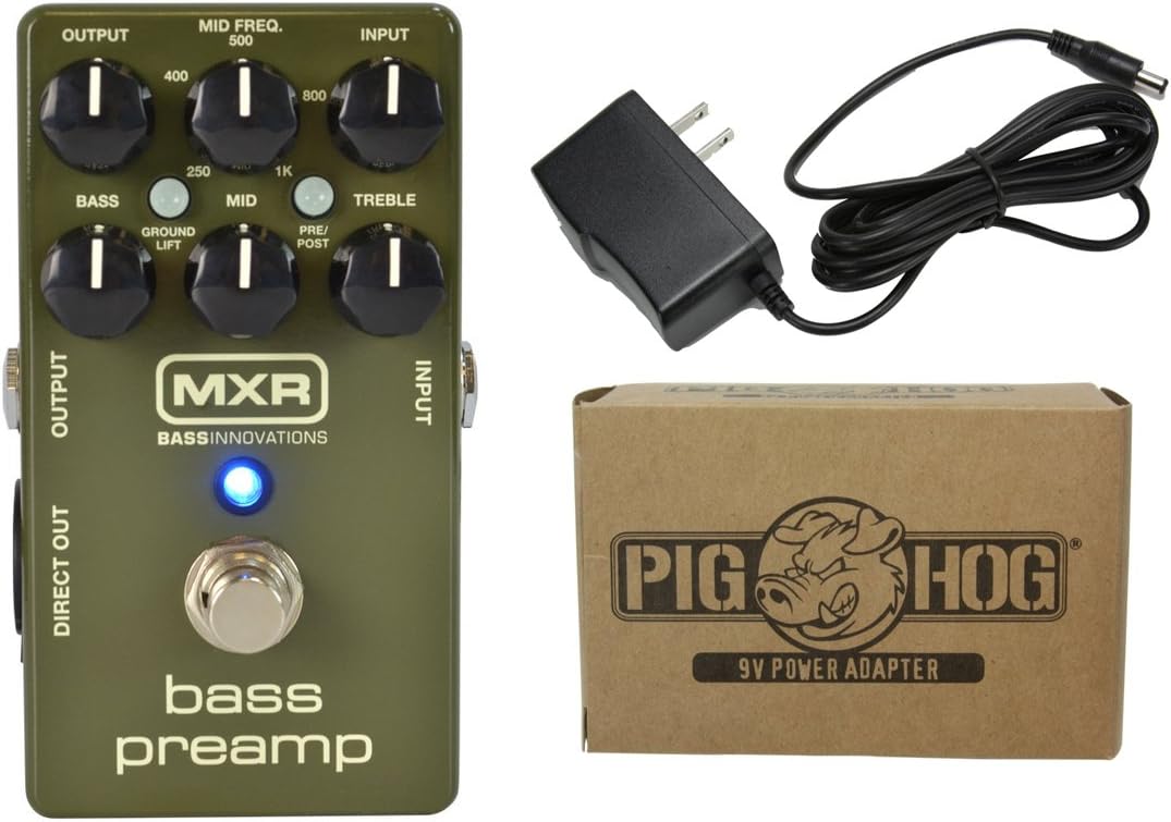 MXR M81 Bass Preamp Power Bundle w/ 1 free Items: Item: Pig Hog 9v Power Adapter