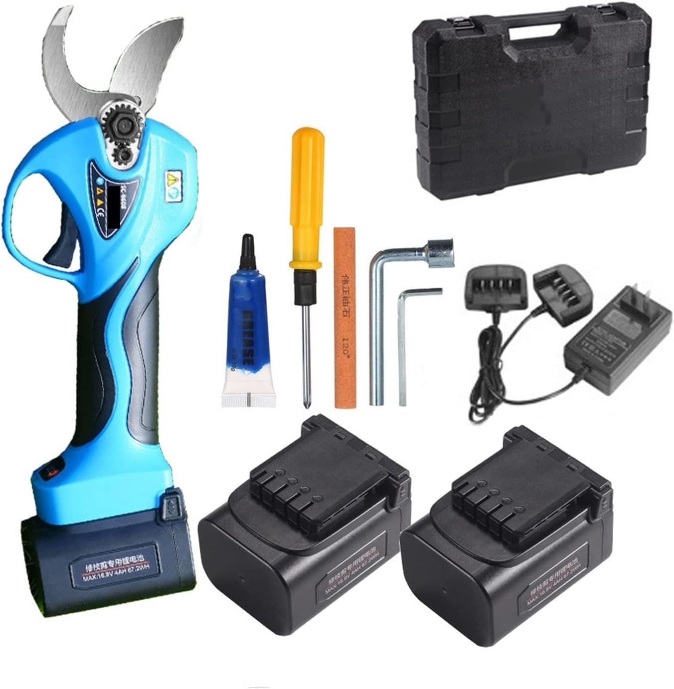 Electric Pruning Shears, 16.8V Cordless Pruner Lithium-ion Pruning Shear Efficient Scissors Bonsai Electric Tree Branches Garden Tools Electric SC-8608