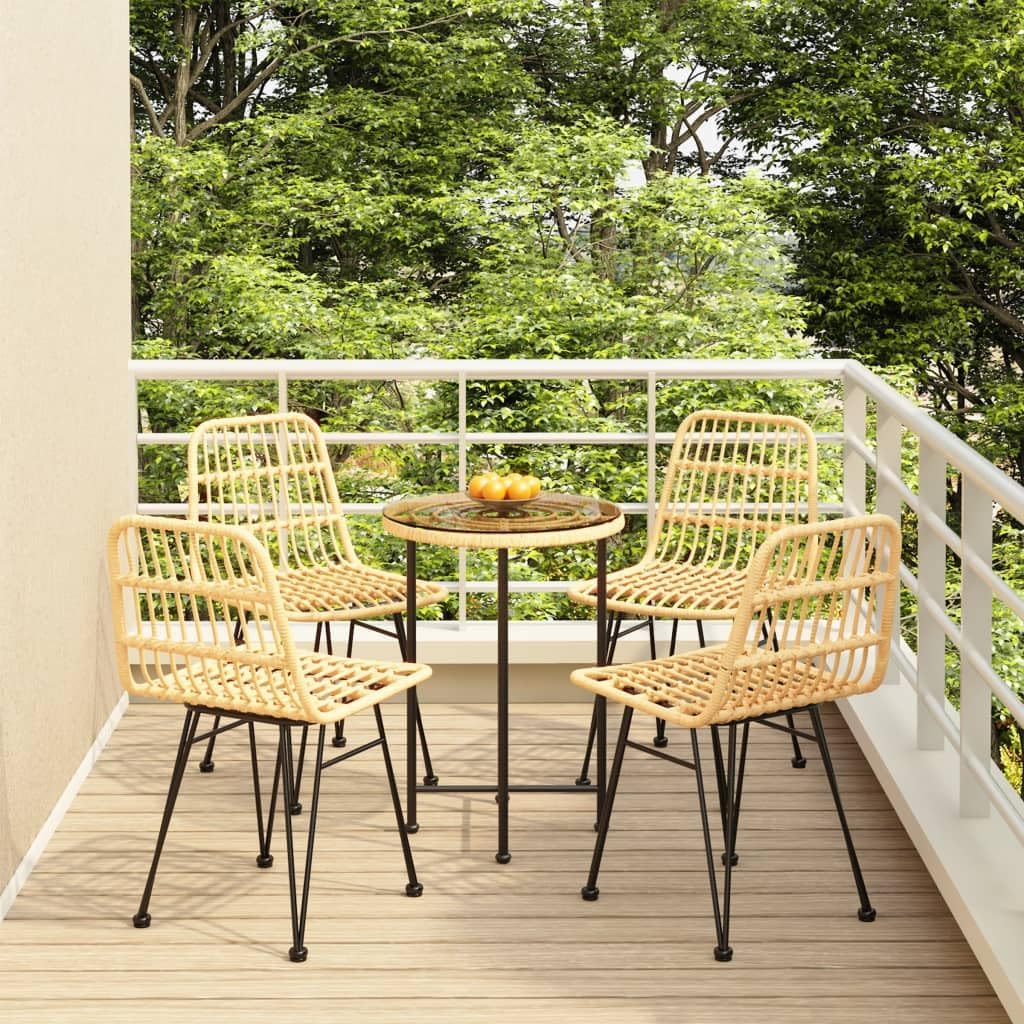 Furniture Sets 5 Piece Patio Dining Set Poly Rattan,Versatile and Durable Outdoor Dining Set for a Refined Patio Experience Garden Conversation Sets