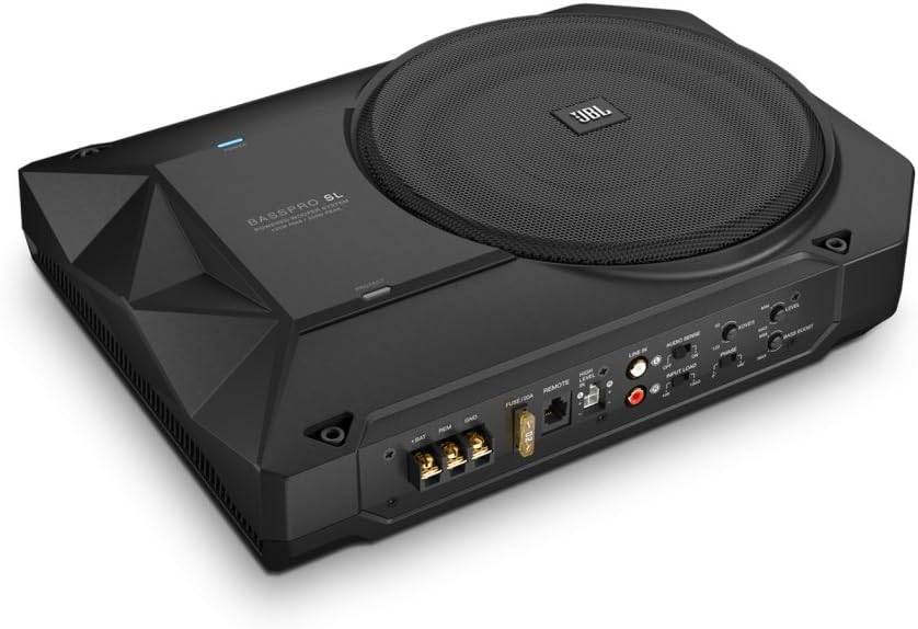 JBL BassPro SL 8-inch 125W RMS Powered Under-Seat Compact Subwoofer Enclosure System (250 watts RMS: 125 watts), Black