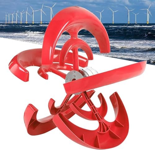 Portable Wind Turbine Model Kit, Three-Phase Vertical Axis Wind Generator, DIY 24V Permanent Magnet Generator for Experiments & Decoration, Blue Color