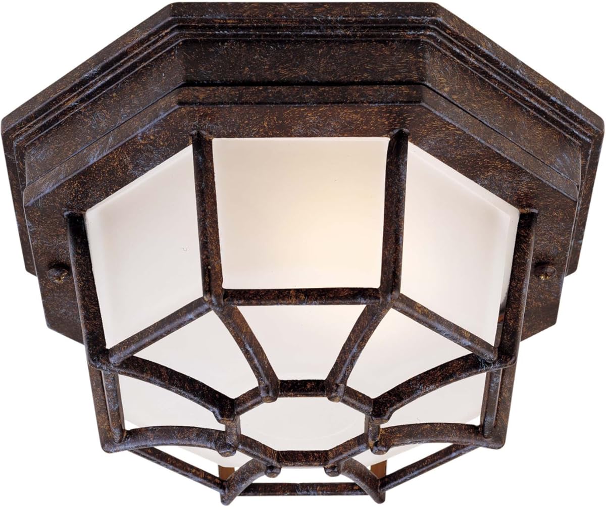 Savoy House 5-2066-72 Exterior Collections Industrial Vintage Frosted Glass Outdoor Flush Mount, 1-Light 60 Watt, 5