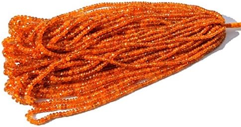 13 inch natural beads strand of 3.5-4.5mm faceted rondelle spessartine garnet gemstone beads for DIY jewelry - necklace, bracelet, earring, ring.