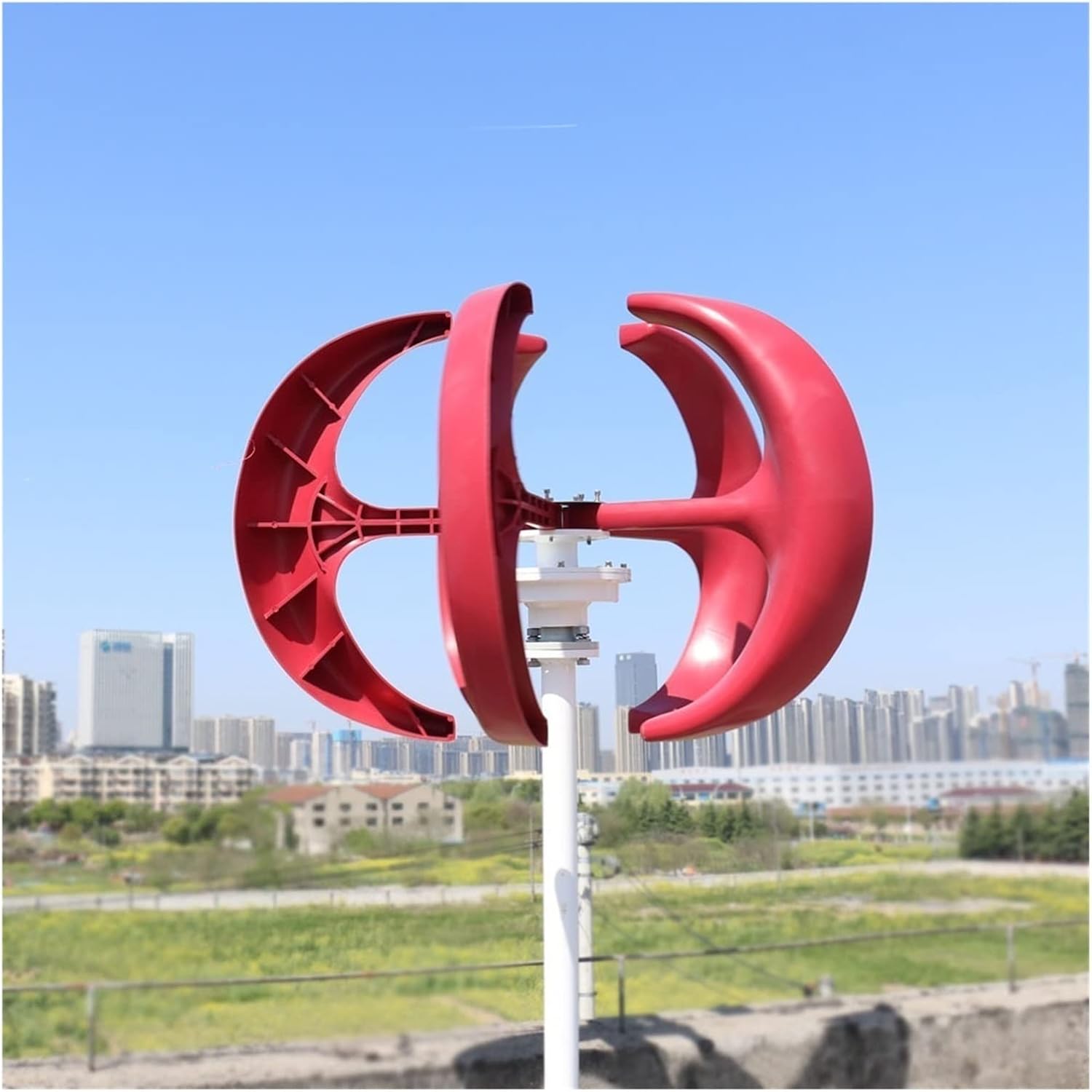 Wind Turbine Generator Kit, 8000W Wind Turbine 12v 24v 48v Vertical Axies Wind Generator Small Windmill Energy With MPPT Charge Controller Homeuse for Hybrid Solar Wind System(White,WITH COTROLLER_12V